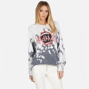 Lauren Moshi Love Bites Def Leppard Raglan Pullover Sweatshirt in Smoky Haze